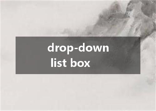 drop-down list box是什么意思