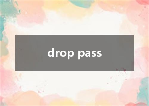 drop pass是什么意思