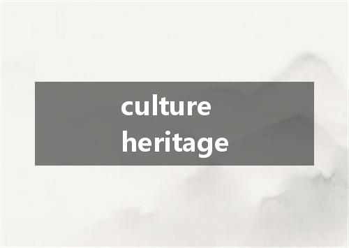 culture heritage是什么意思