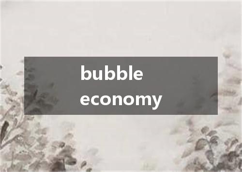 bubble economy是什么意思