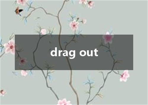 drag out是什么意思