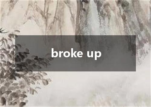 broke up是什么意思