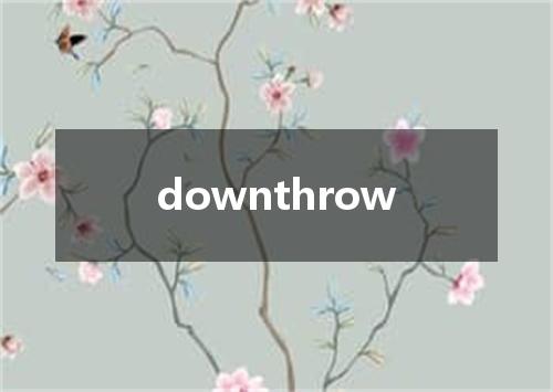 downthrow是什么意思