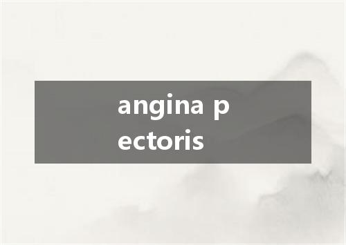 angina pectoris是什么意思