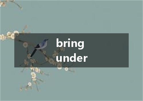 bring under是什么意思