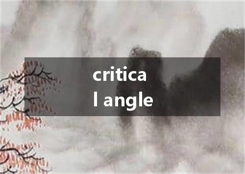 critical angle是什么意思