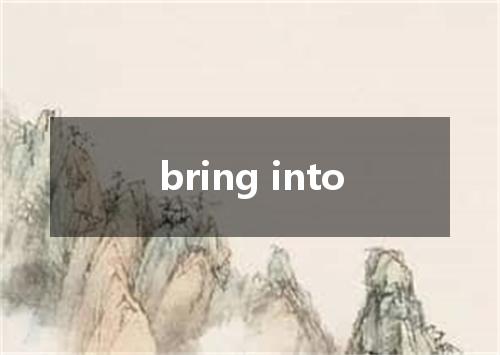 bring into是什么意思