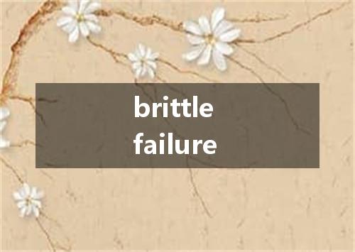 brittle failure是什么意思