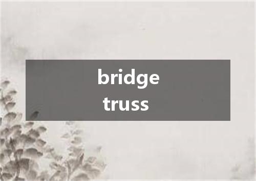 bridge truss是什么意思