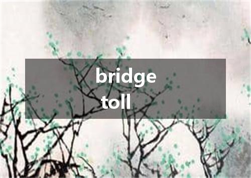 bridge toll是什么意思