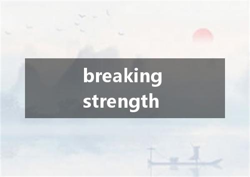 breaking strength是什么意思