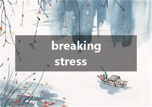 breaking stress是什么意思