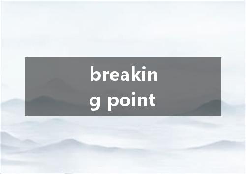 breaking point是什么意思