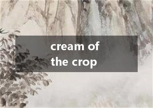 cream of the crop是什么意思