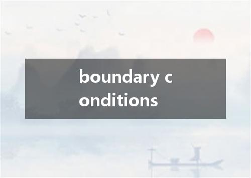 boundary conditions是什么意思