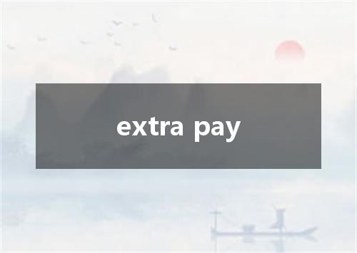 extra pay是什么意思