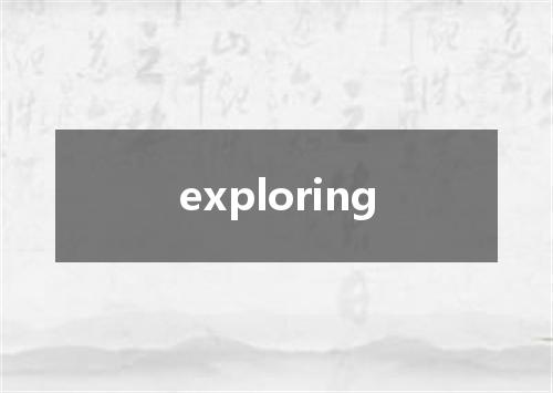 exploring是什么意思