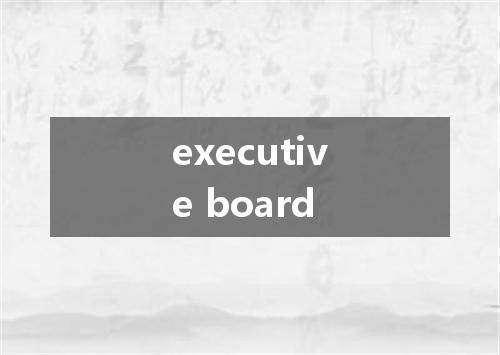 executive board是什么意思