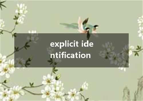 explicit identification是什么意思
