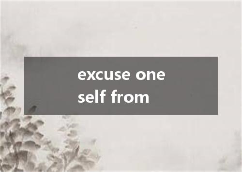 excuse oneself from是什么意思