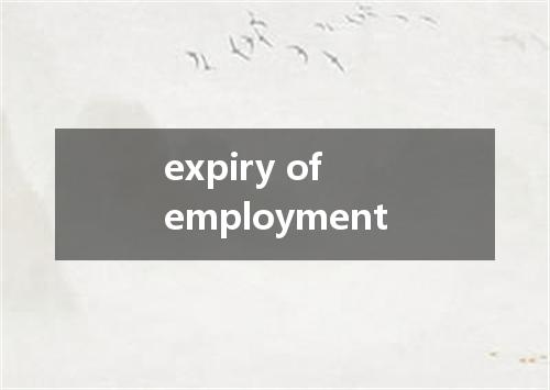 expiry of employment是什么意思