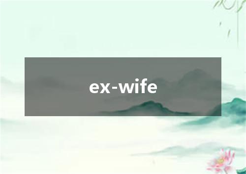 ex-wife是什么意思