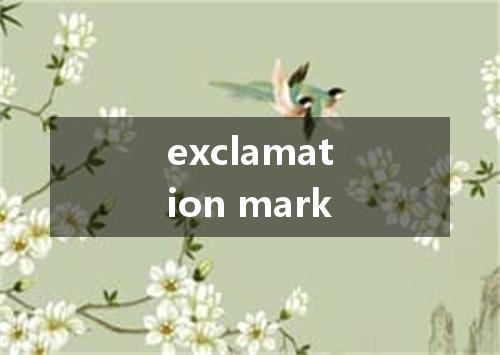 exclamation mark是什么意思