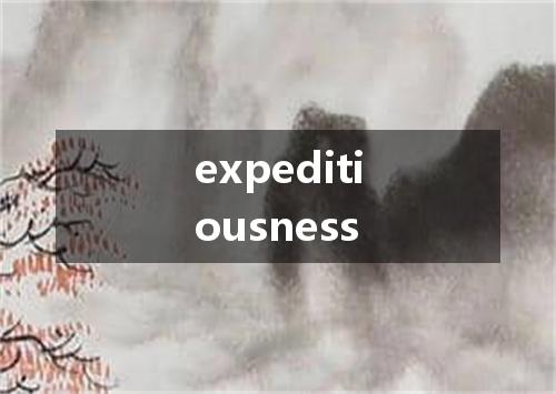 expeditiousness是什么意思