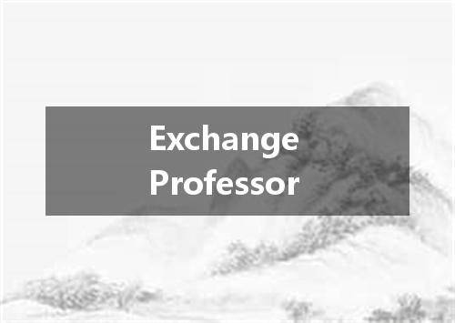 Exchange Professor是什么意思