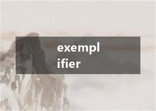 exemplifier是什么意思