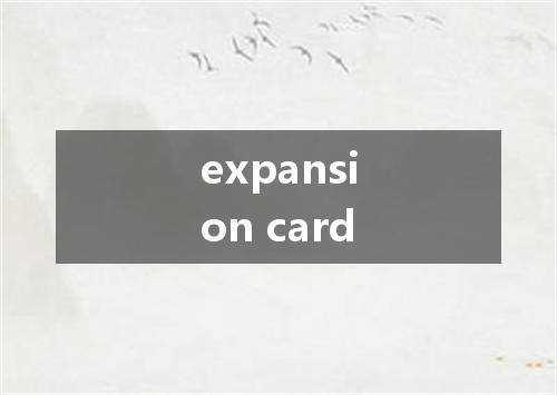 expansion card是什么意思