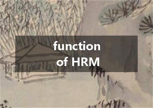 function of HRM是什么意思