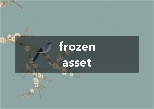 frozen asset是什么意思