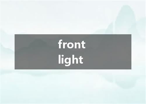 front light是什么意思