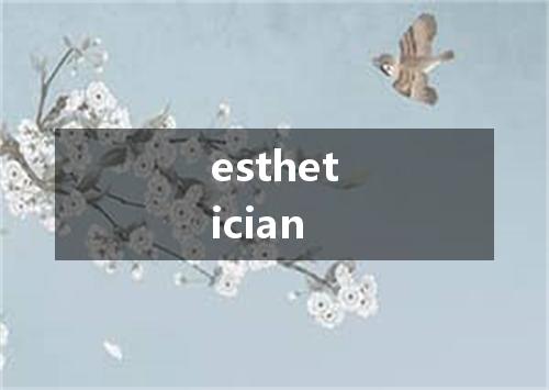 esthetician是什么意思