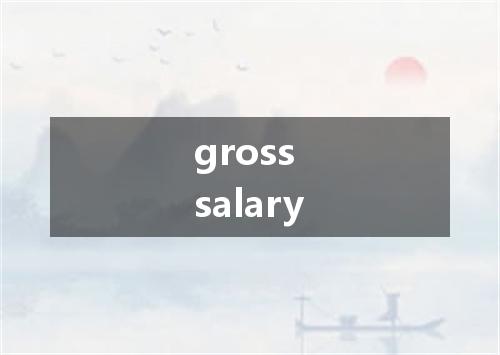 gross salary是什么意思