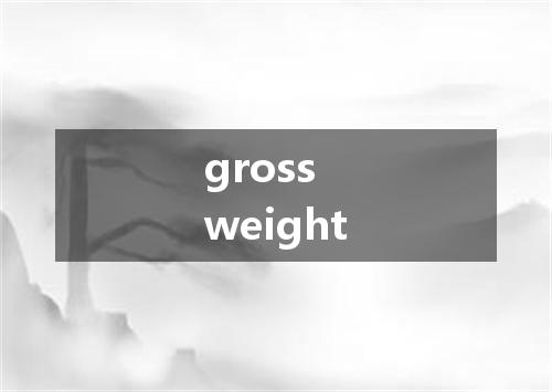 gross weight是什么意思