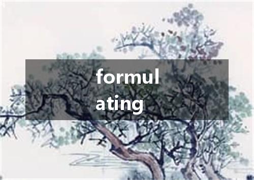 formulating是什么意思