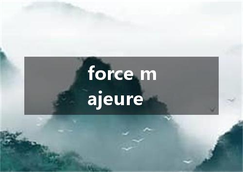 force majeure是什么意思