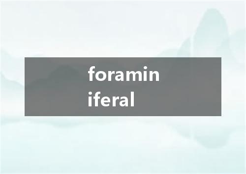 foraminiferal是什么意思