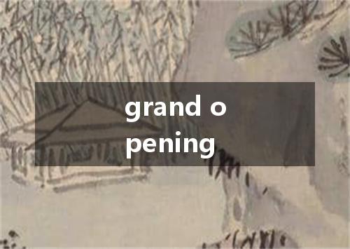 grand opening是什么意思