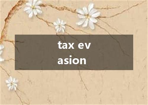tax evasion是什么意思