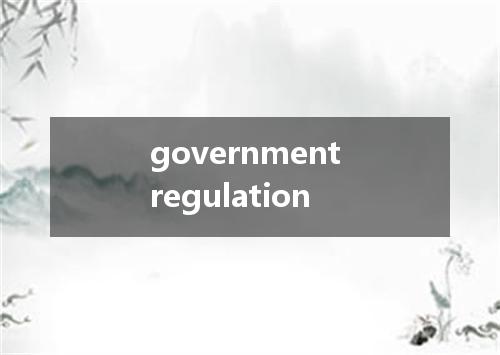 government regulation是什么意思