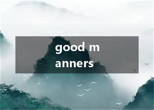 good manners是什么意思
