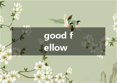 good fellow是什么意思