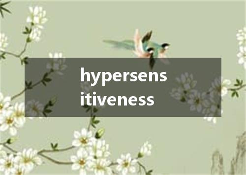 hypersensitiveness是什么意思