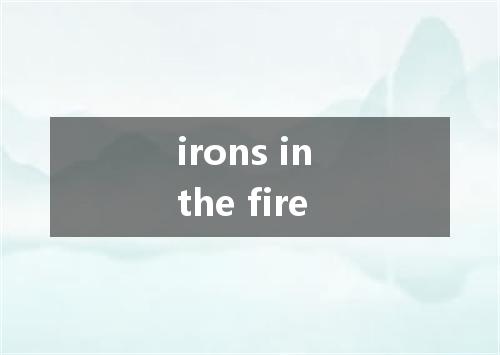 irons in the fire是什么意思
