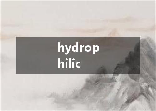 hydrophilic是什么意思