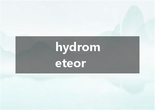 hydrometeor是什么意思