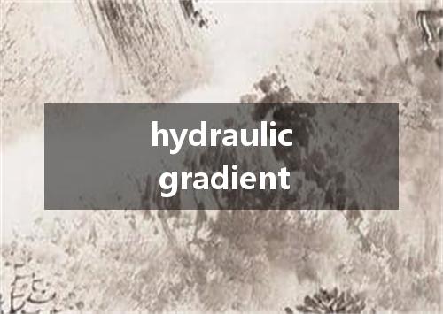 hydraulic gradient是什么意思